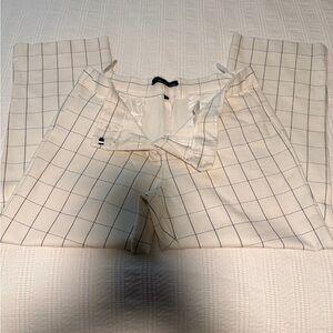 Amanda & Chelsea Men's Cream Grid Pants